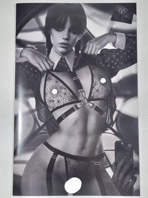 Totally Rad Monsters Wednesday Addams Lingerie Virgin Sketch Variant Shikarii
