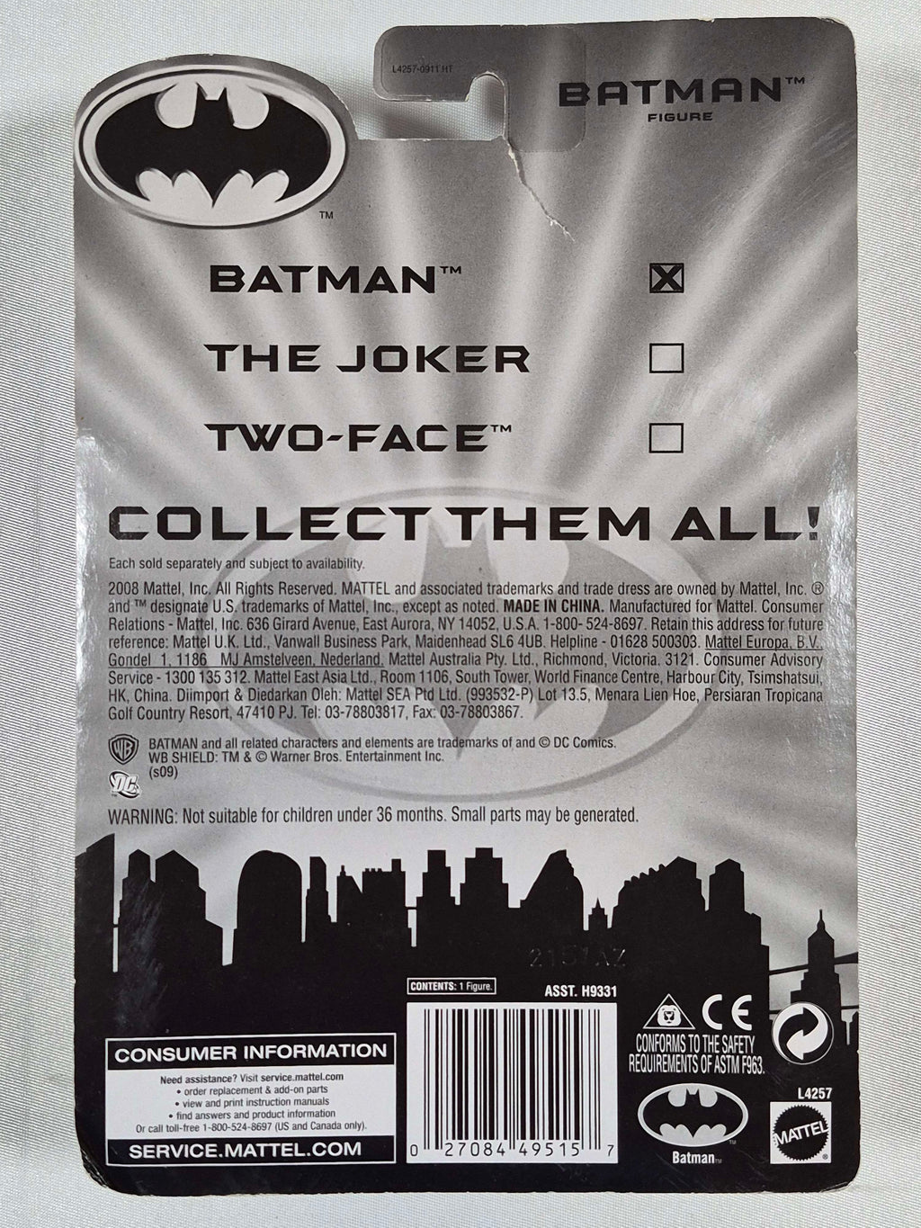 Mattel DC Comics Justice League Battle Damaged Batman 3.75"