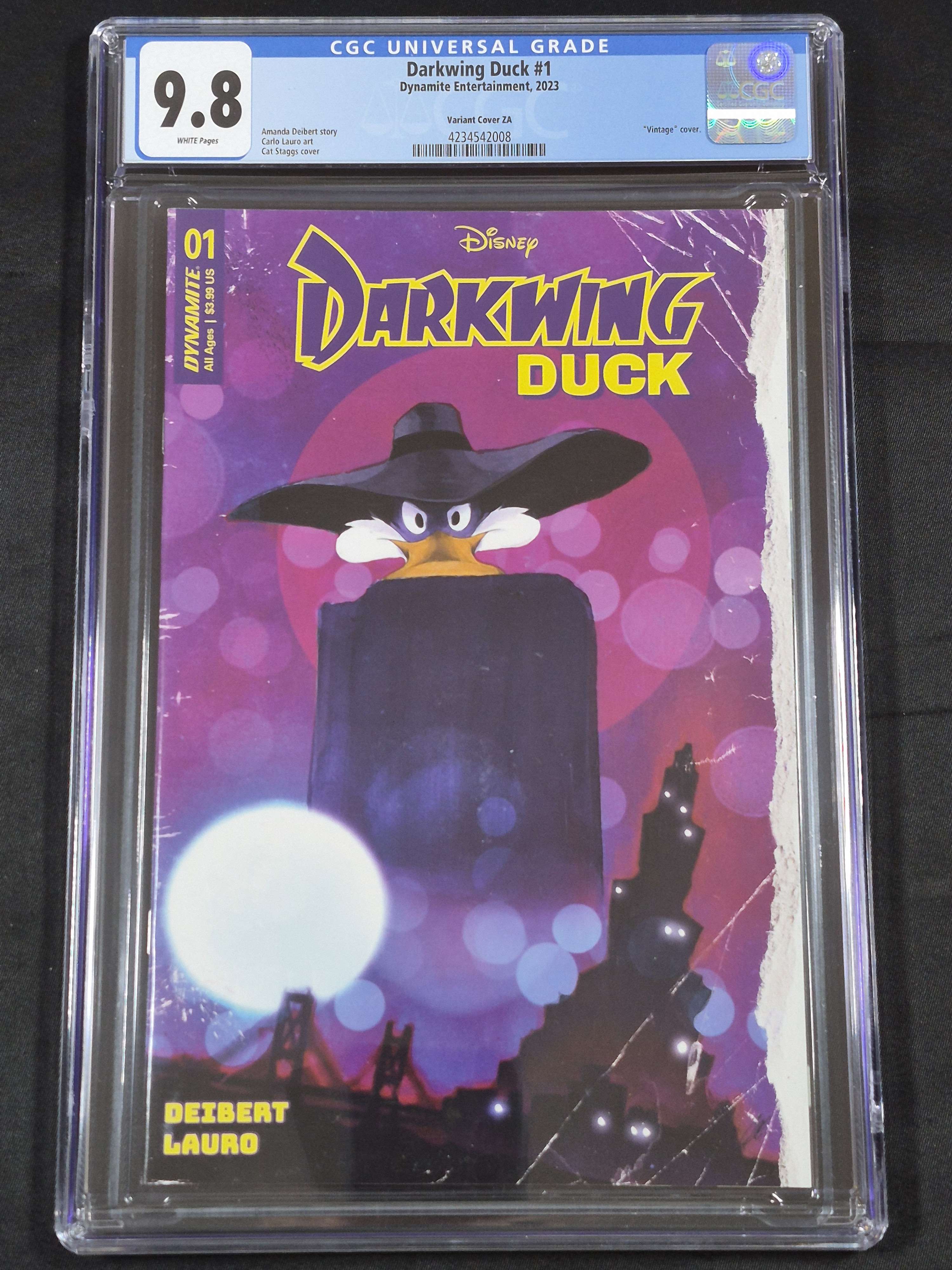 Darkwing Duck #1 CGC 9.8 Variant Cover ZA Cat Staggs Vintage Cover