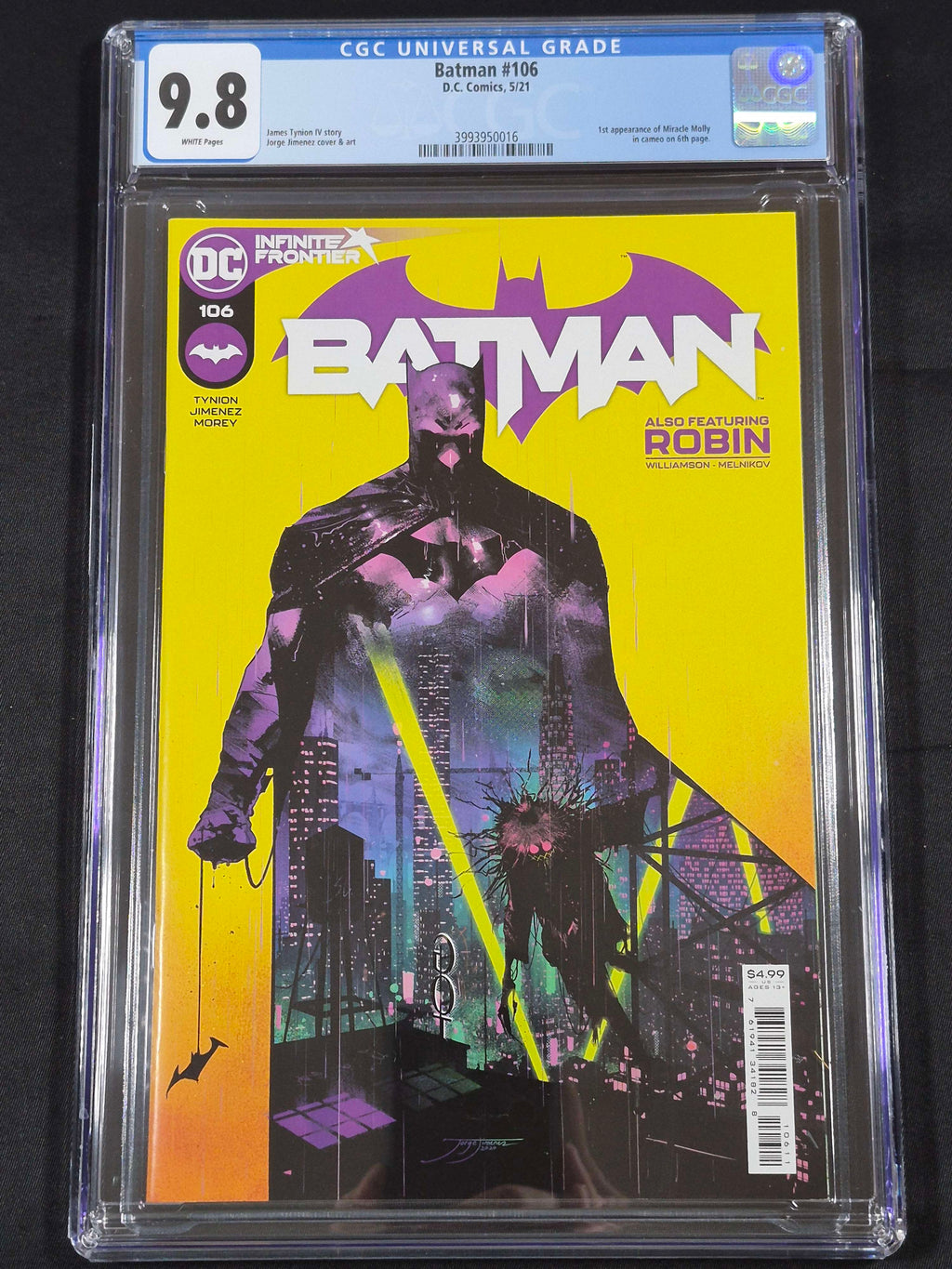 Batman #106 CGC 9.8 1st Cameo of Miracle Molly