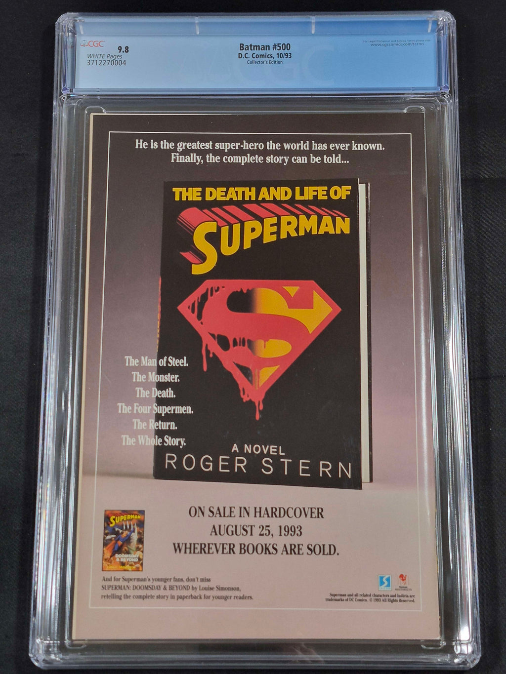 Batman #500 CGC 9.8 Collector's Edition Die-Cut Cover 1st Appearance Azrael as Batman