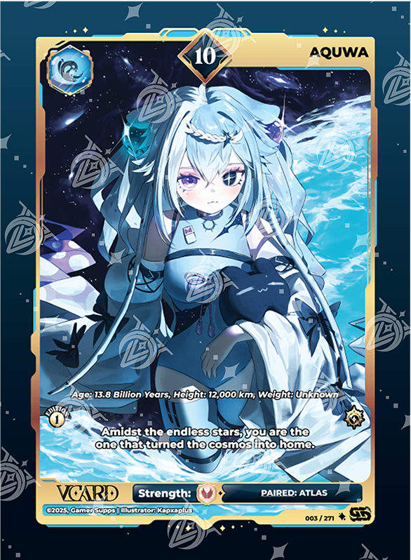 VCard Divine Chaos - 1st Edition - Ultra Rare Power 10 Aquwa