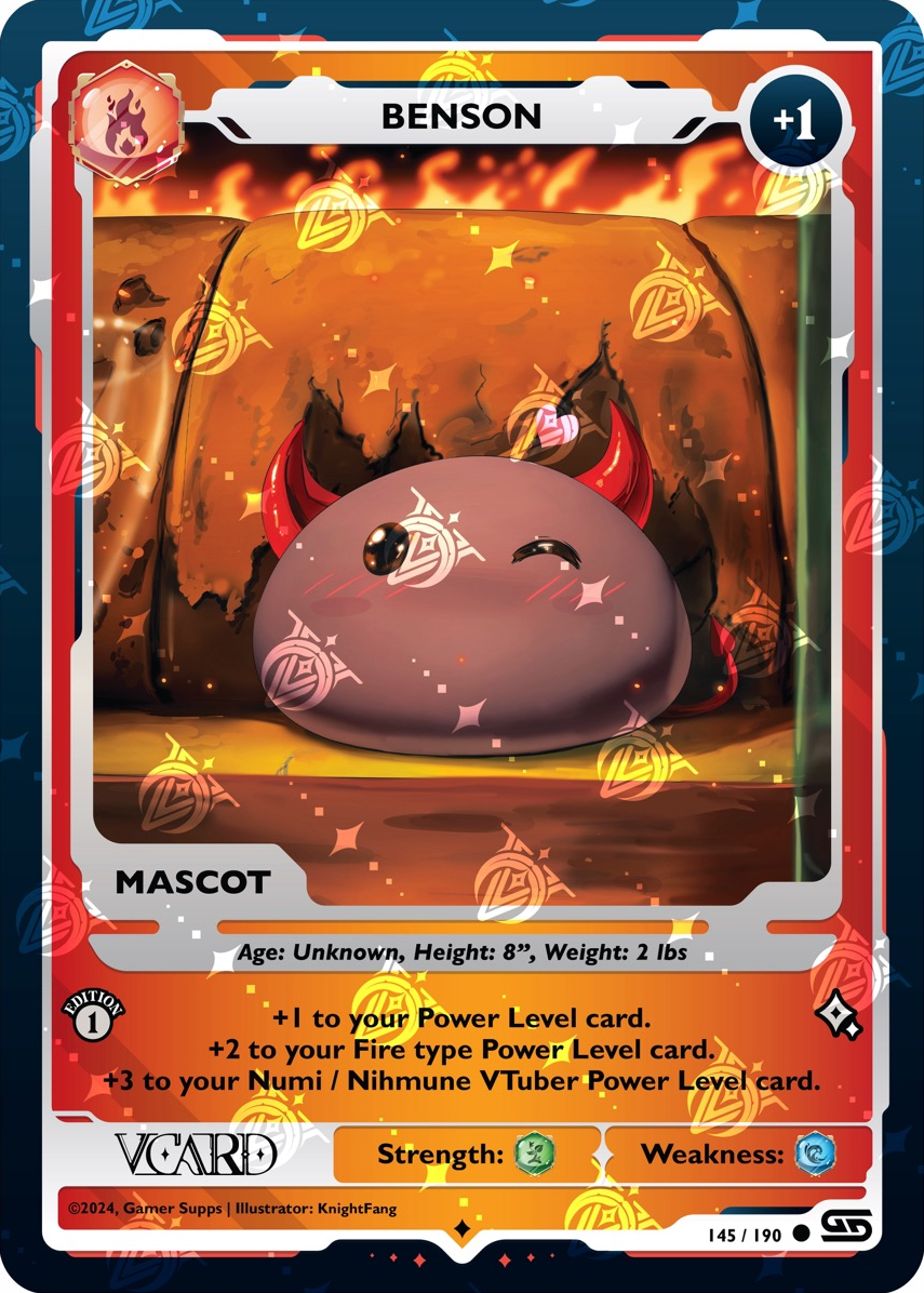 GamerSupps VCard Rising Stars 1st Edition - Benson Holo Mascot - 145/190