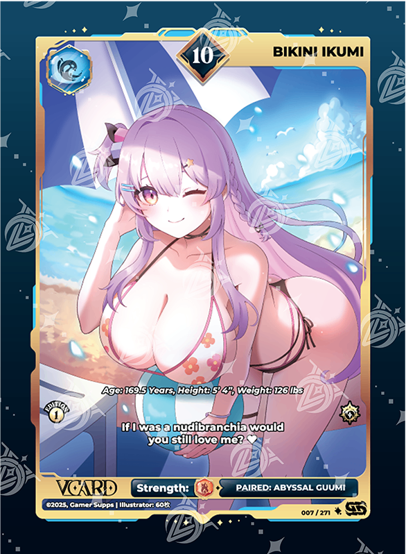 VCard Divine Chaos - 1st Edition - Ultra Rare Power 10 Bikini Ikumi