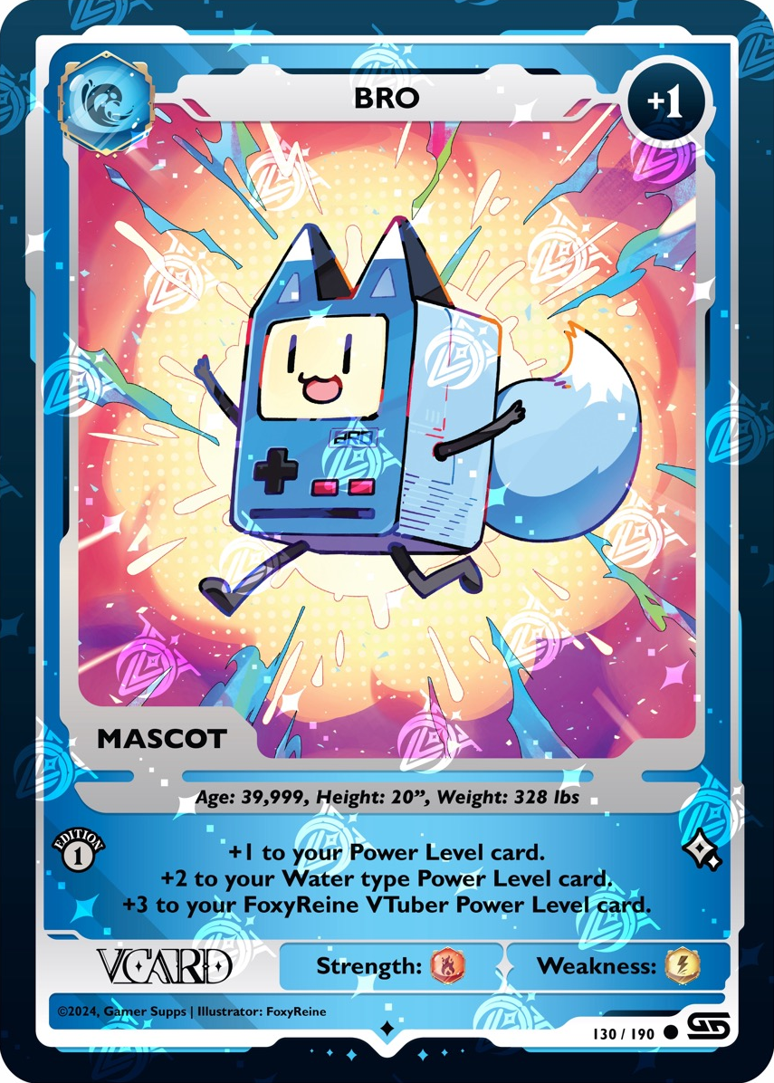 GamerSupps VCard Rising Stars 1st Edition - Bro Holo Mascot - 130/190