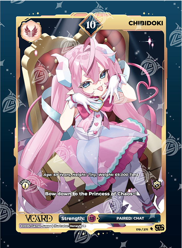 VCard Divine Chaos - 1st Edition - Ultra Rare Power 10 Chibidoki