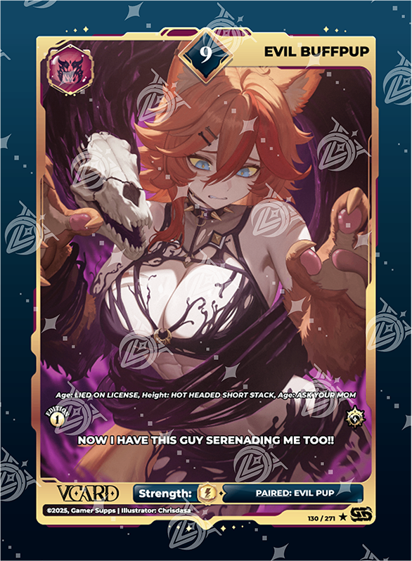 VCard Divine Chaos - 1st Edition - Rare Power 9 Holo Buffpup