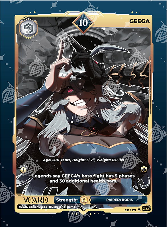 VCard Divine Chaos - 1st Edition - Ultra Rare Power 10 Geega