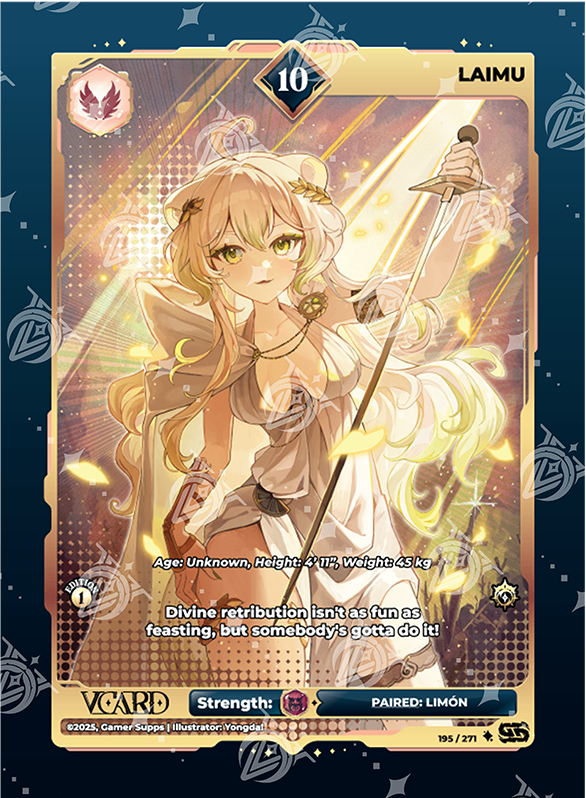 VCard Divine Chaos - 1st Edition - Ultra Rare Power 10 Laimu