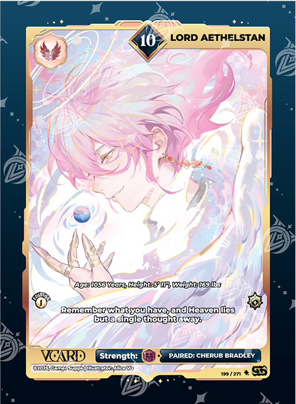VCard Divine Chaos - 1st Edition - Ultra Rare Power 10 Lord Aethelstan