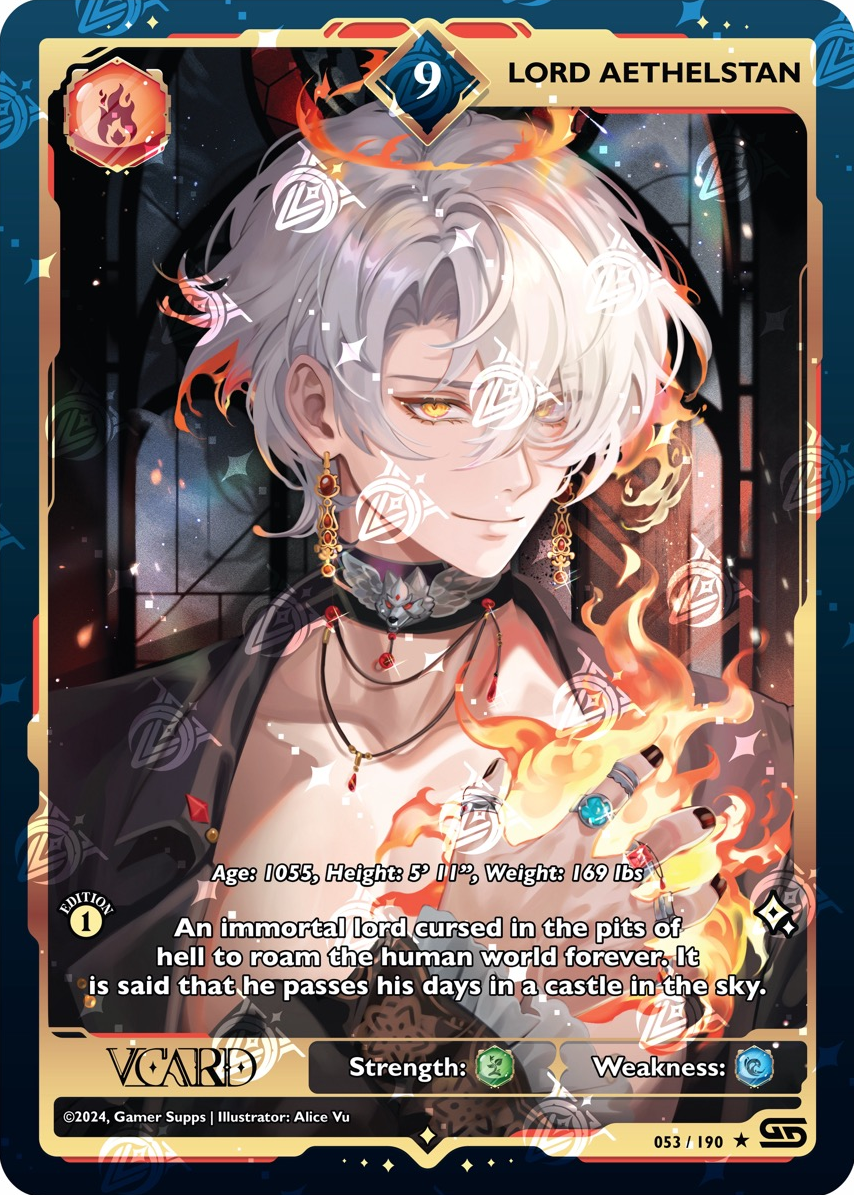 GamerSupps VCard Rising Stars 1st Edition - Rare Power 9 Lord Aethelstan 053/190