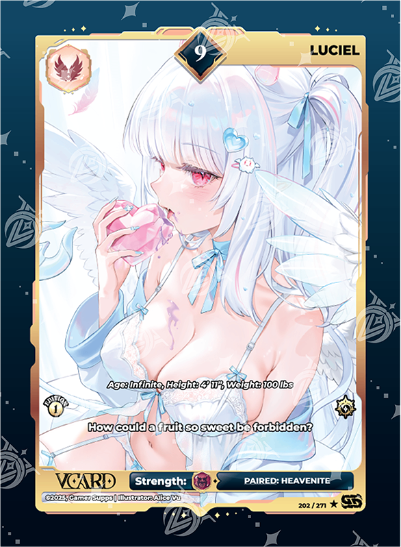 VCard Divine Chaos - 1st Edition - Rare Power 9 Holo Luciel