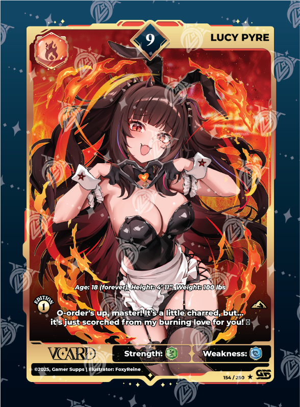 VCard Awakened Worlds - 1st Edition - Rare Power 9 Lucy Pyre Holo