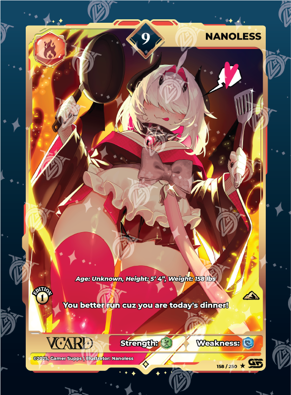 VCard Awakened Worlds - 1st Edition - Rare Power 9 Nanoless Holo