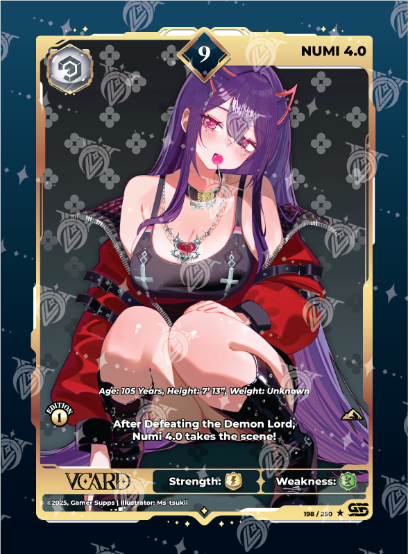VCard Awakened Worlds - 1st Edition - Rare Power 9 Numi 4.0 Holo