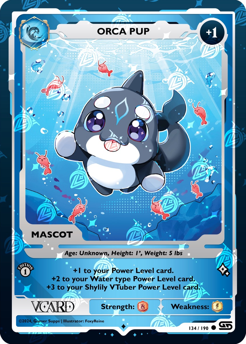 GamerSupps VCard Rising Stars 1st Edition - Orca Pup Holo Mascot - 134/190
