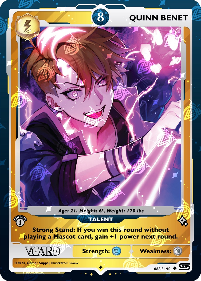 GamerSupps VCard Rising Stars 1st Edition - Power 8 Quinn Benet Holo - 088/190