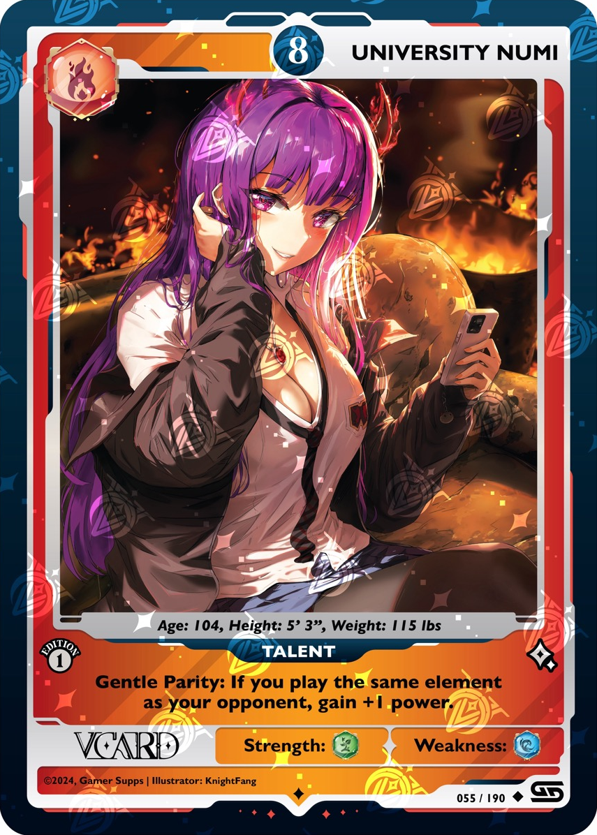 GamerSupps VCard Rising Stars 1st Edition - Power 8 University Numi Holo 055/190
