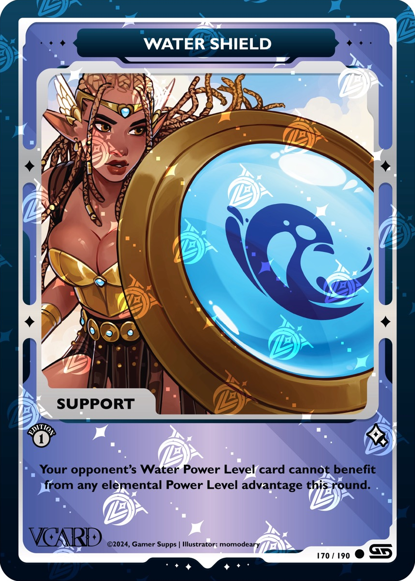 GamerSupps VCard Rising Stars 1st Edition - Water Shield Holo Support - 170/190