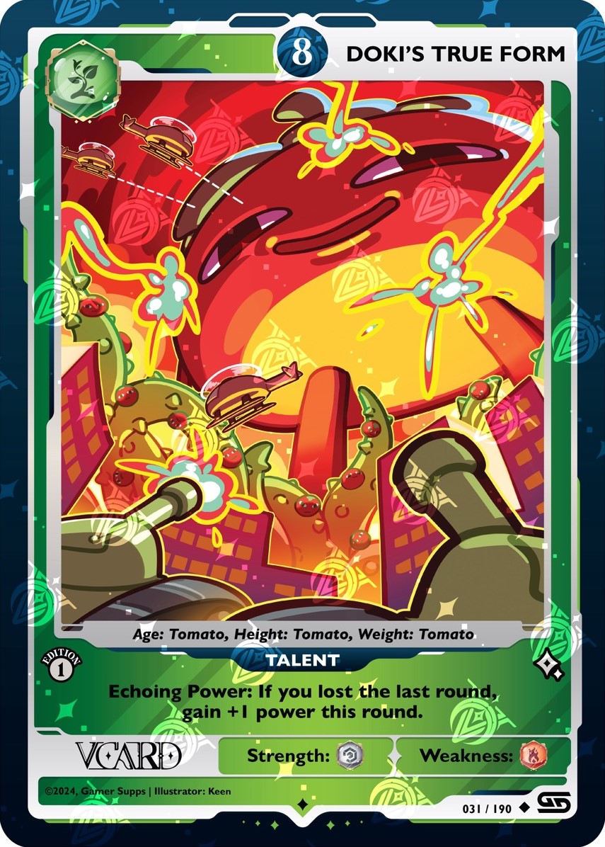 GamerSupps VCard Rising Stars 1st Edition Power 8 Doki's True Form Holo 031/190