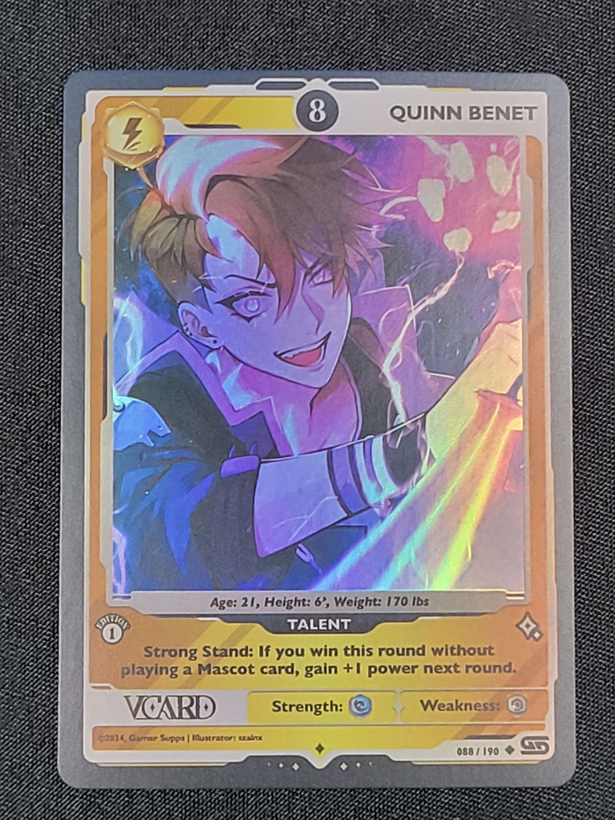 GamerSupps VCard Rising Stars 1st Edition - Power 8 Quinn Benet Holo - 088/190