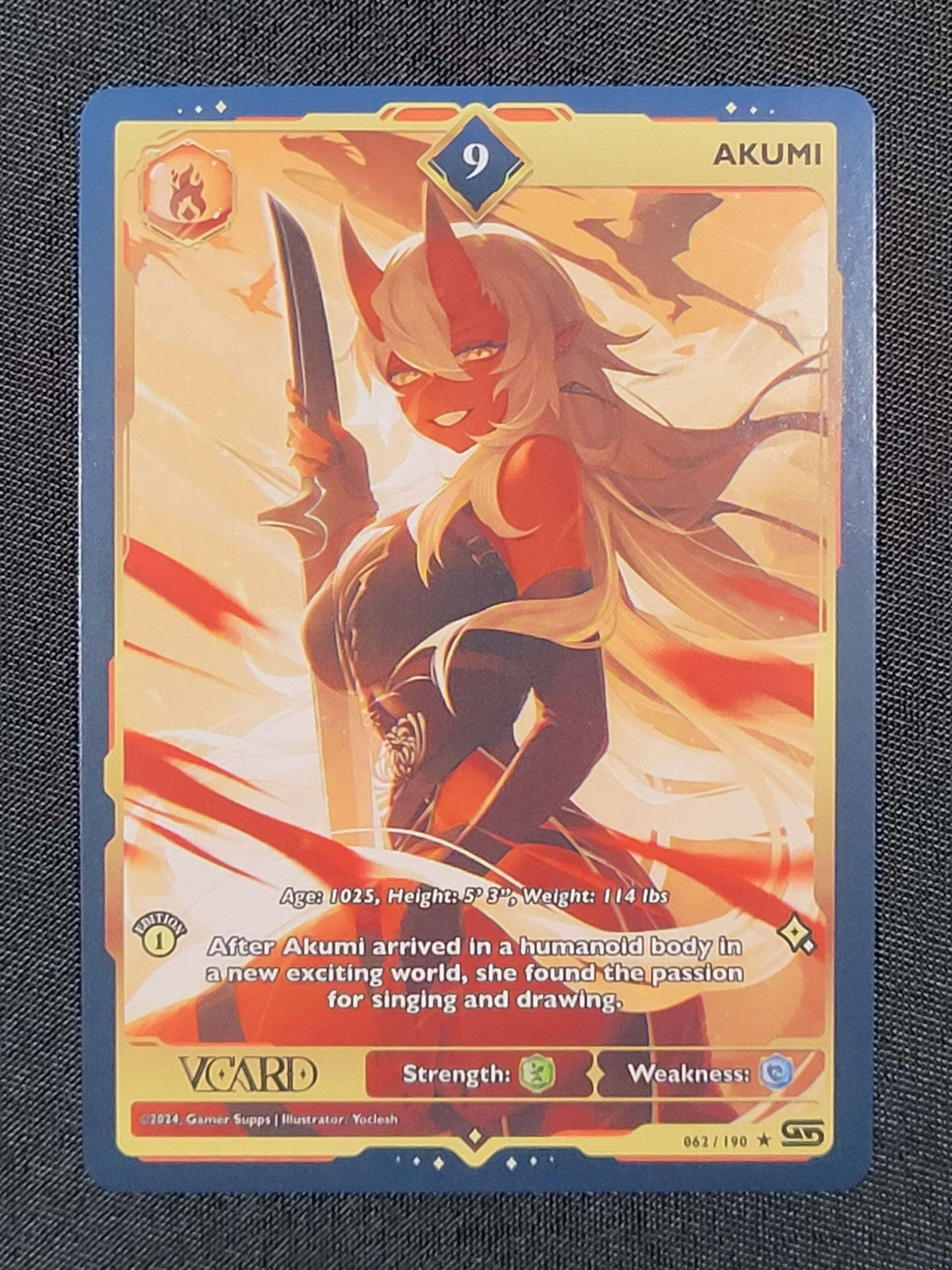 GamerSupps VCard Rising Stars 1st Edition -  Rare Power 9 Akumi 062/190