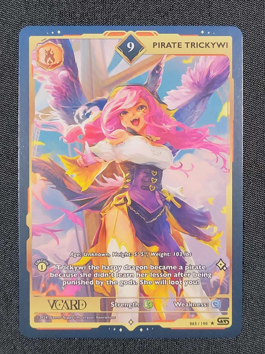 GamerSupps VCard Rising Stars 1st Edition - Rare Power 9 Pirate Trickywi 065/190