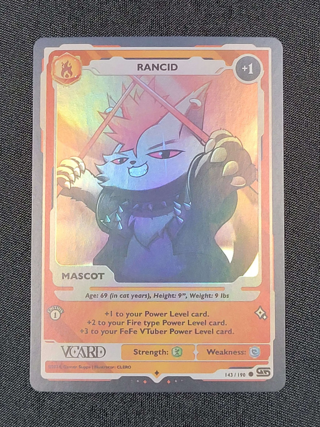GamerSupps VCard Rising Stars 1st Edition - Rancid Holo Mascot - 143/190