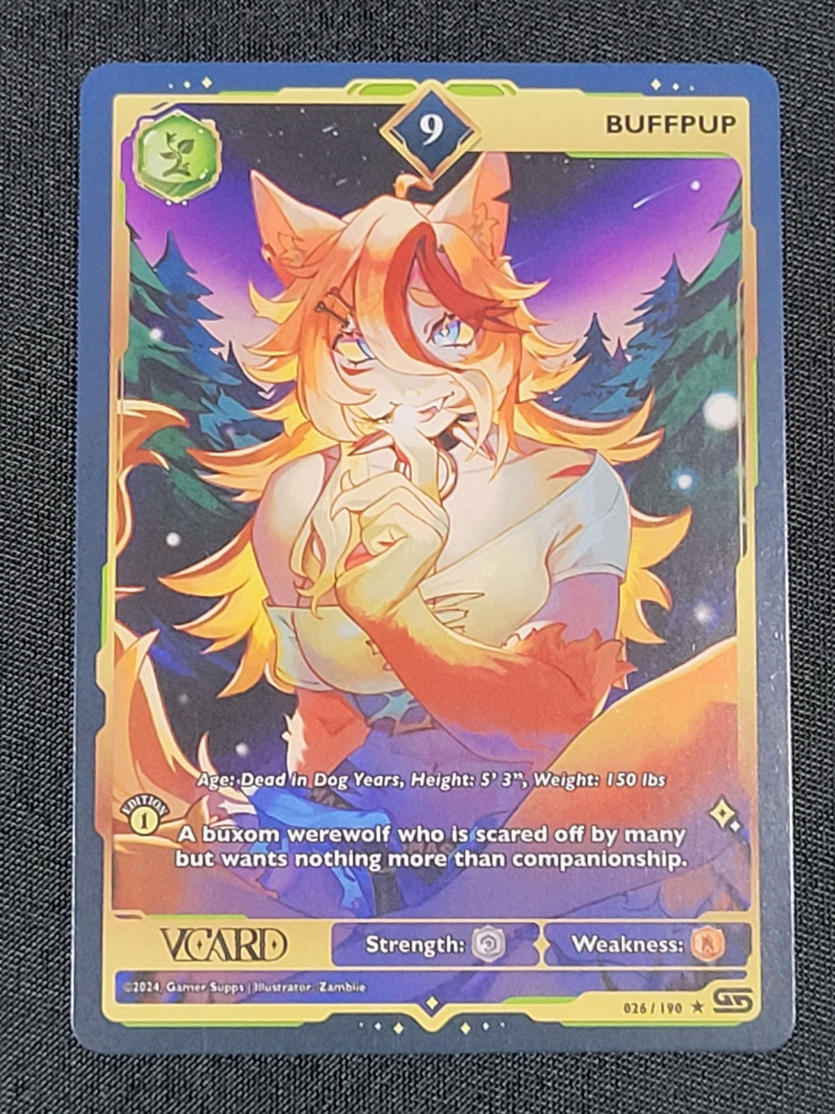 GamerSupps VCard Rising Stars 1st Edition - Rare Power 9 Buffpup - 026/190