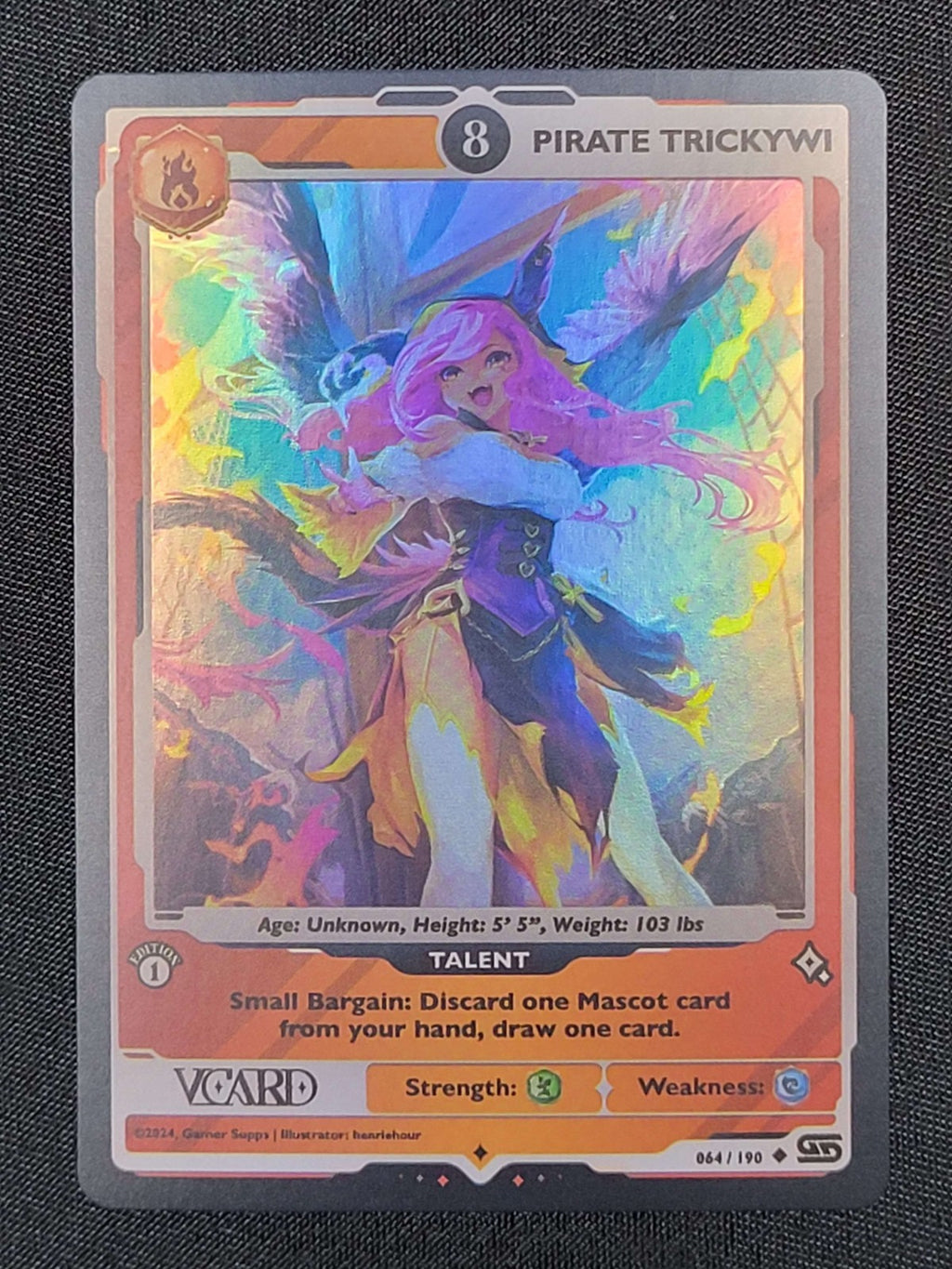 GamerSupps VCard Rising Stars 1st Edition - Power 8 Pirate Trickywi Holo 064/190