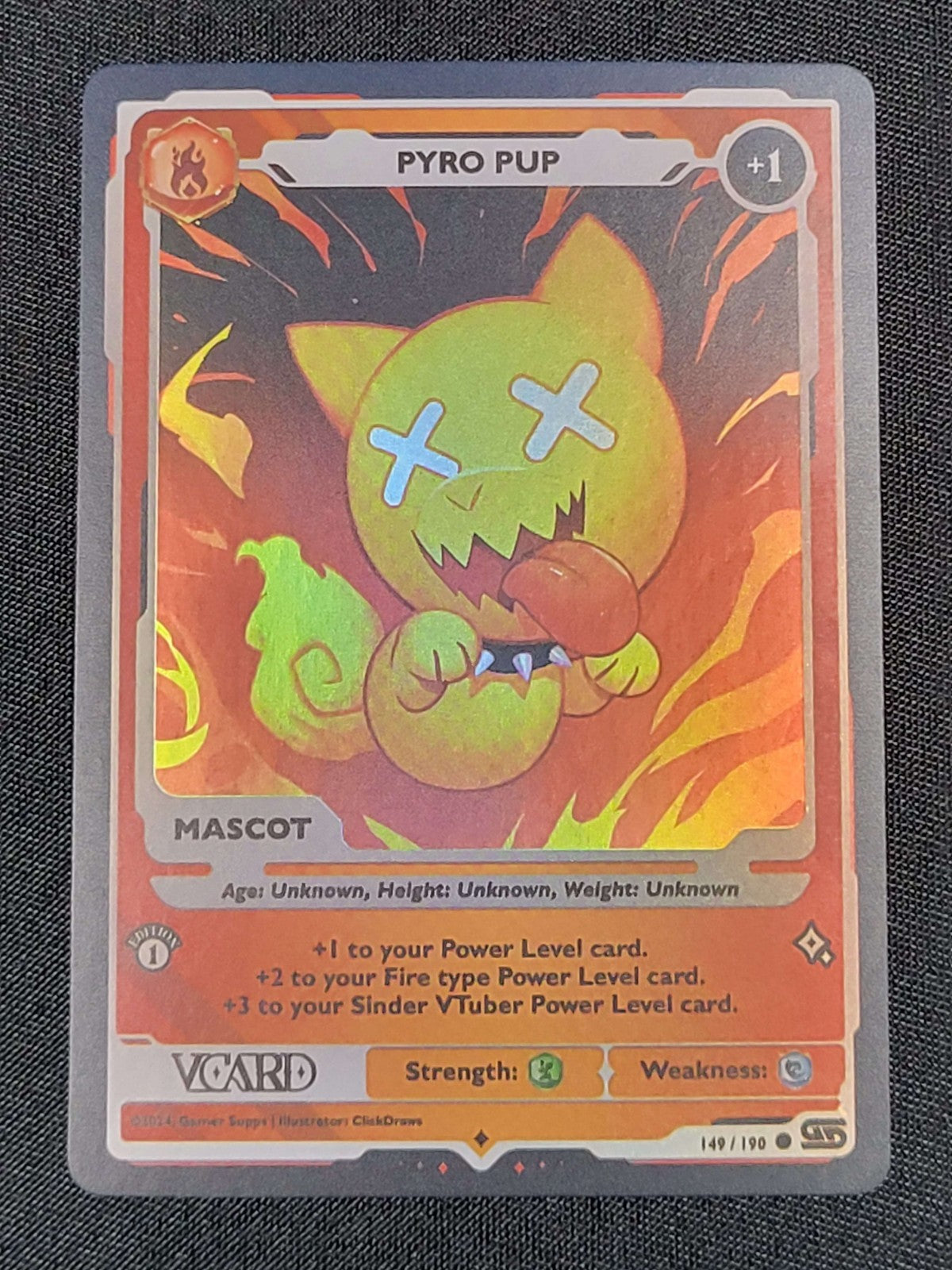 GamerSupps VCard Rising Stars 1st Edition - Pyro Pup Holo Mascot - 149/190