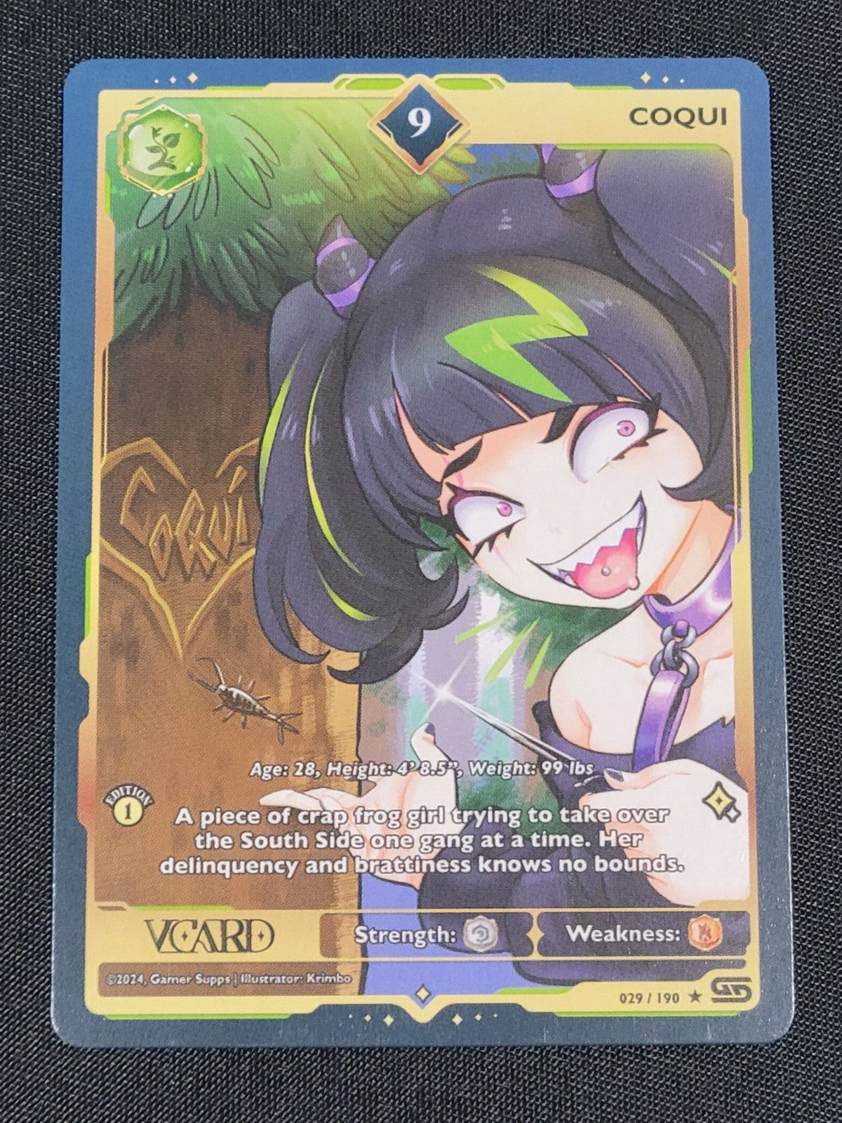 GamerSupps VCard Rising Stars 1st Edition - Rare Power 9 Coqui - 029/190